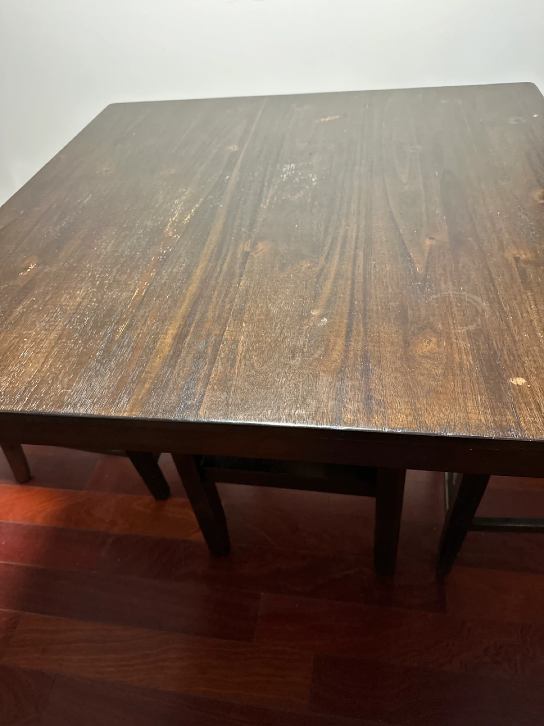 Dark Wood Dining Table with Shelf - photo 2