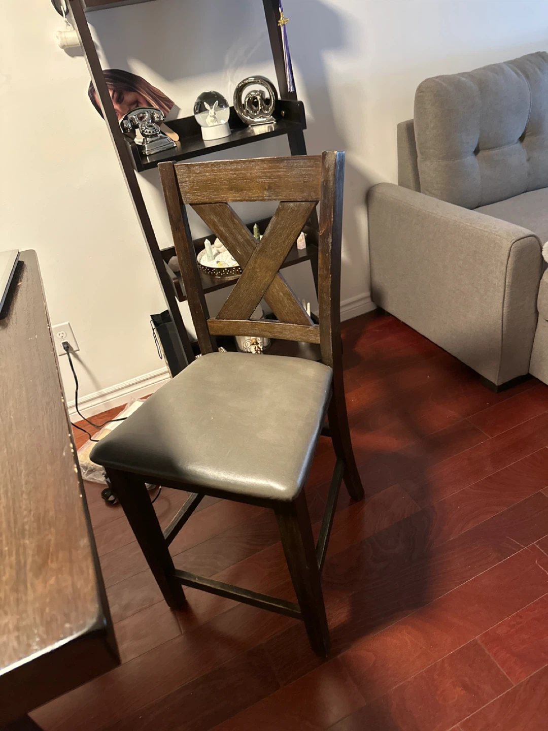 Dark Wood Dining Table with Shelf - photo 4