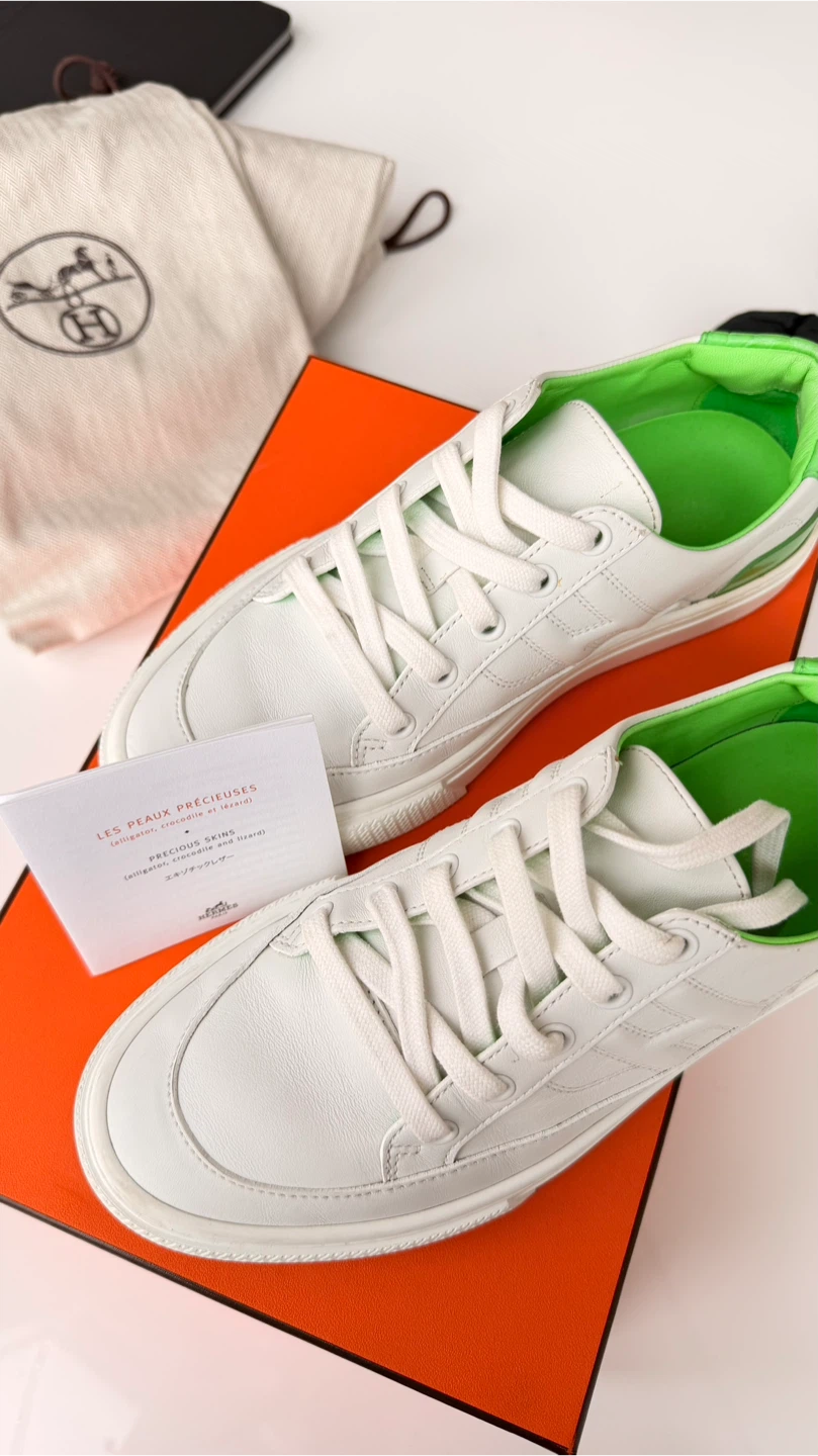 Hermès Sneakers Size 37 – Crocodile Heel Detail - photo 5