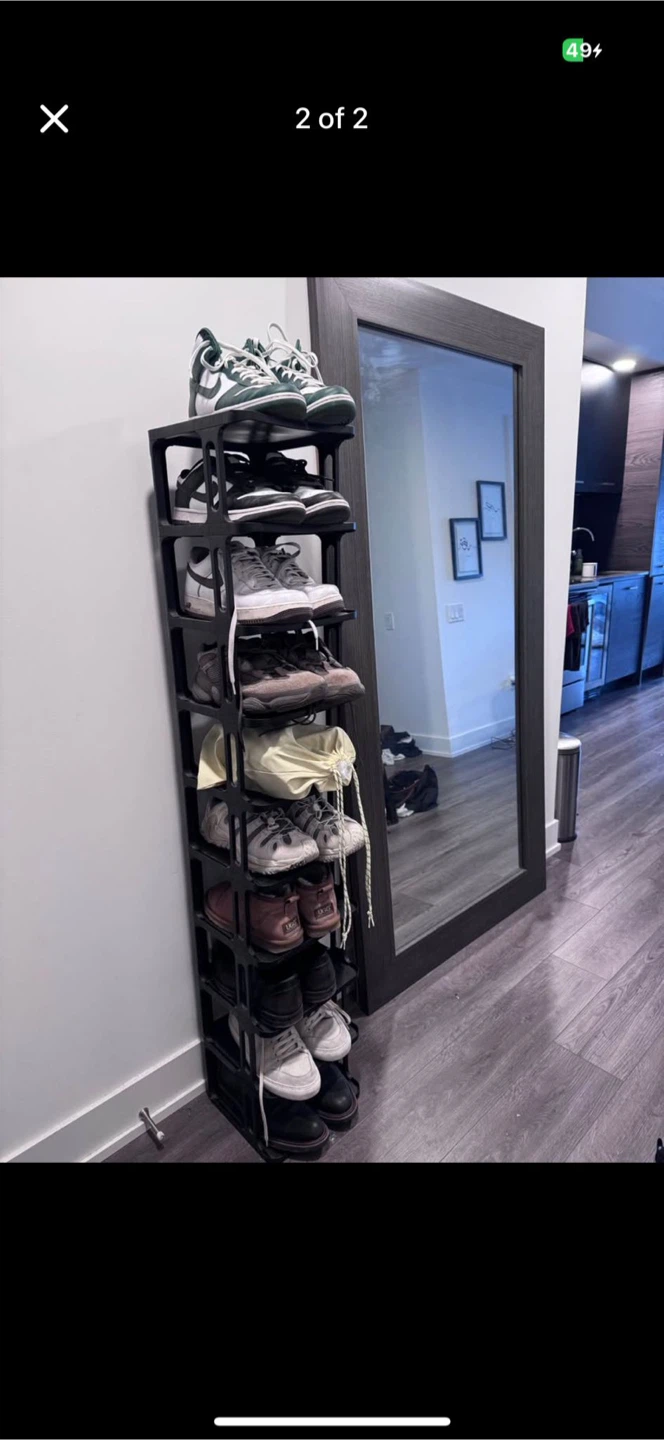 Black 10-Tier Shoe Rack Organizer