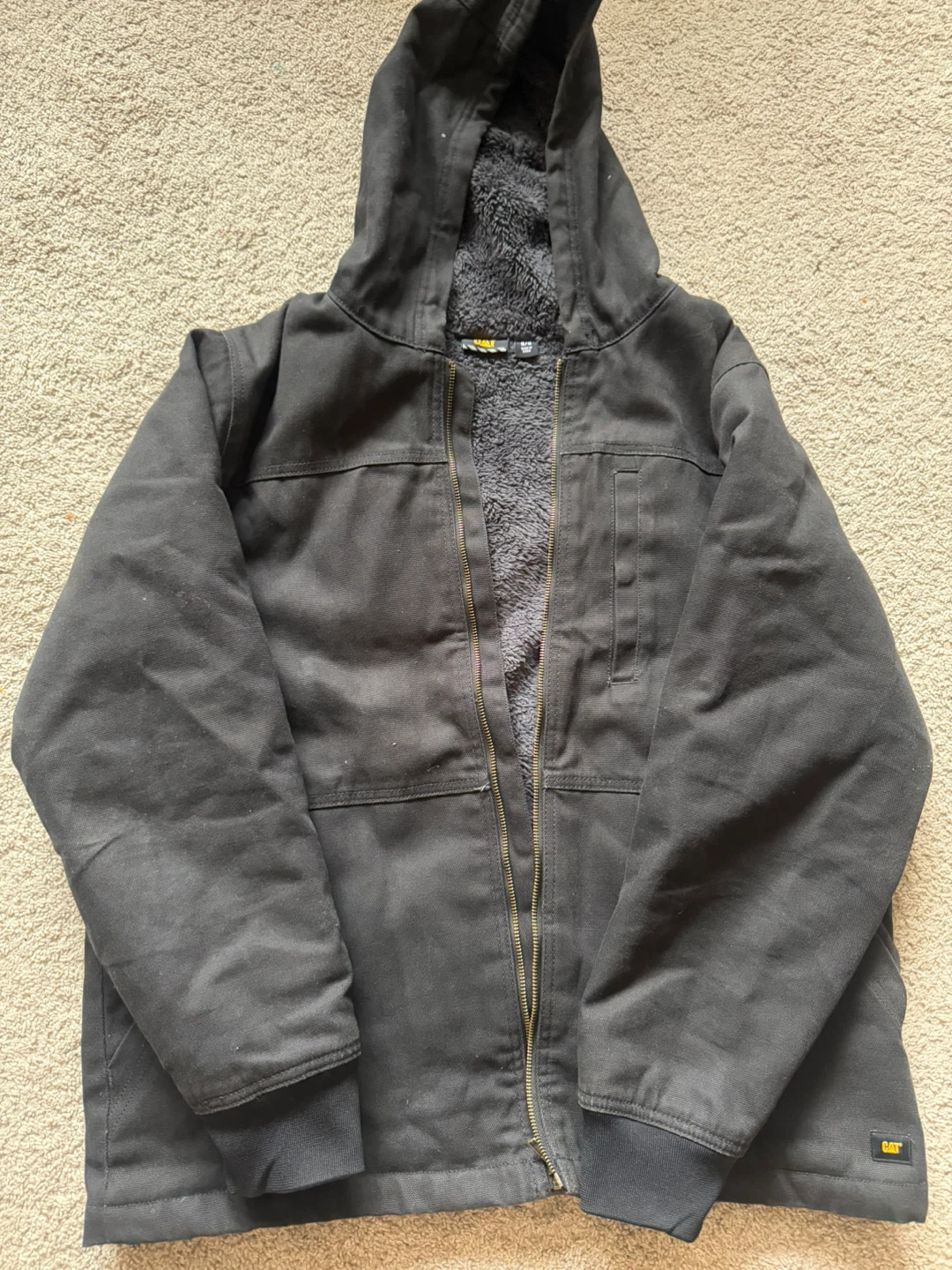 CAT Sherpa Lined Hooded Work Jacket 🥕 - photo 4