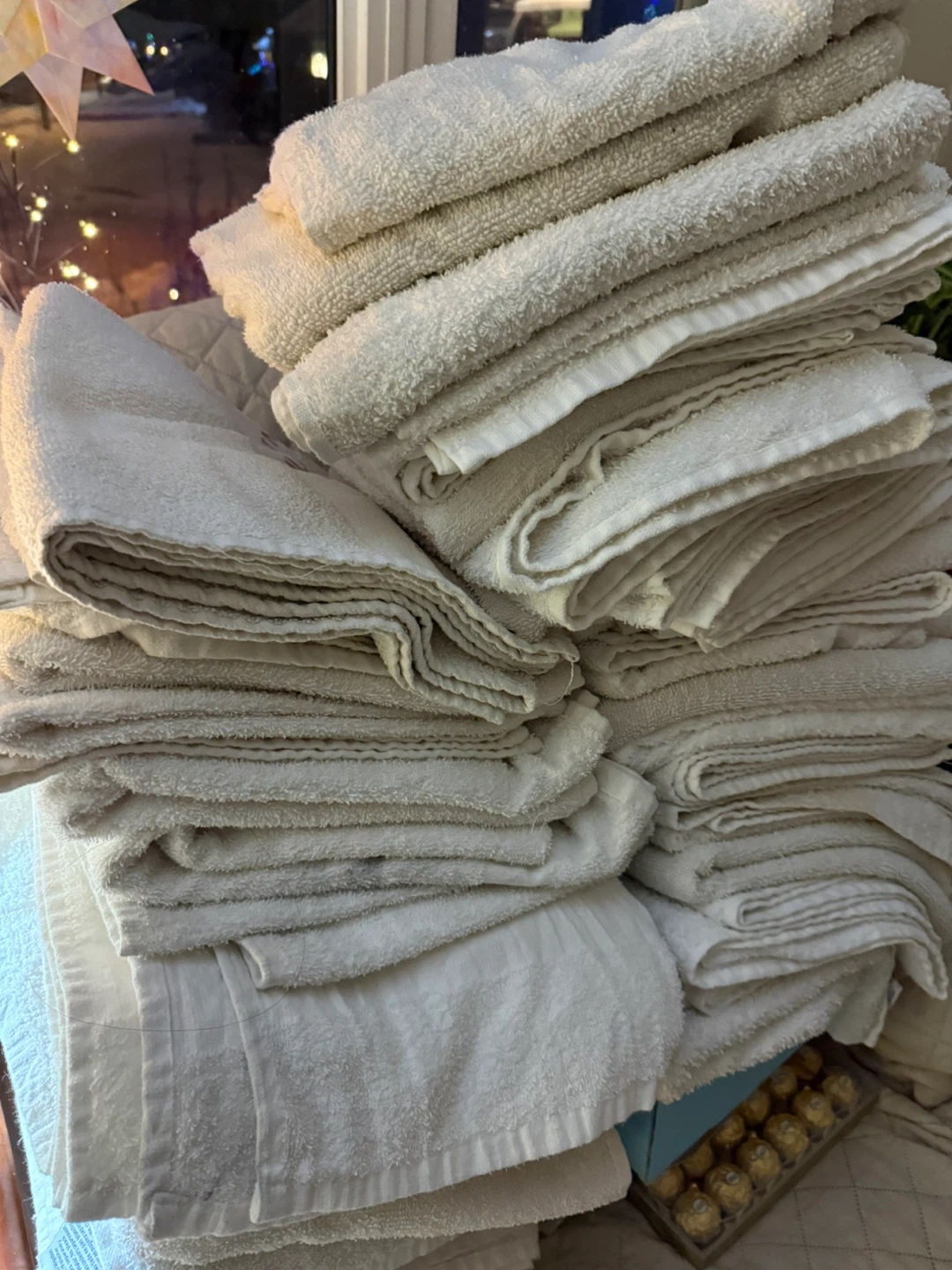 Full sized washed gym towels