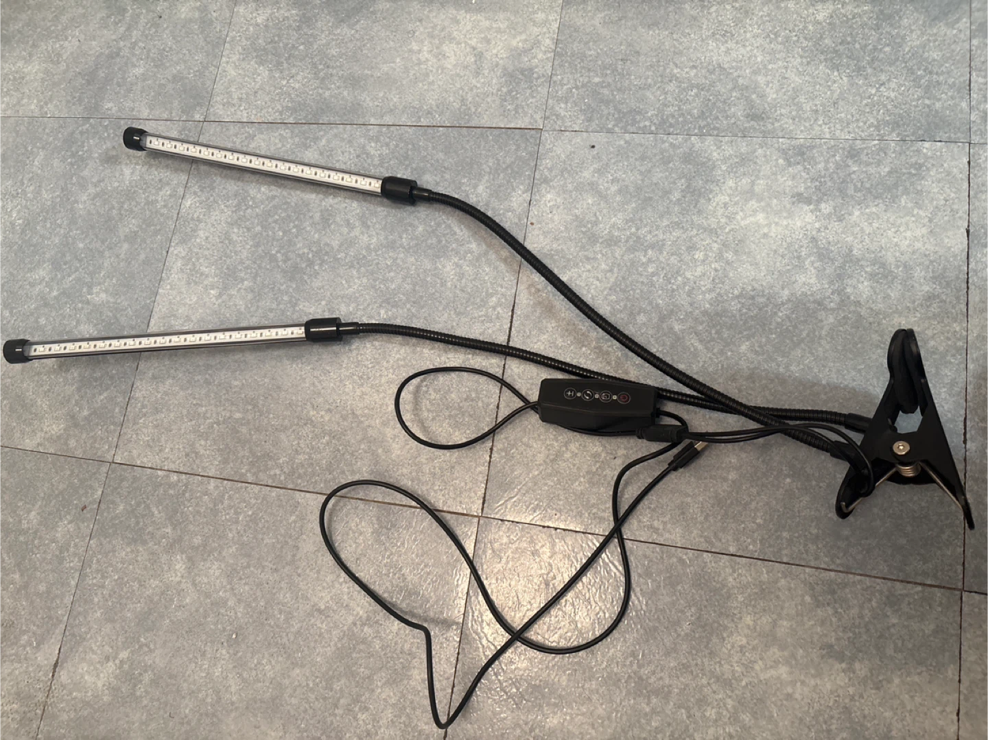 Clip-on Grow Light with Dual LED Stems
