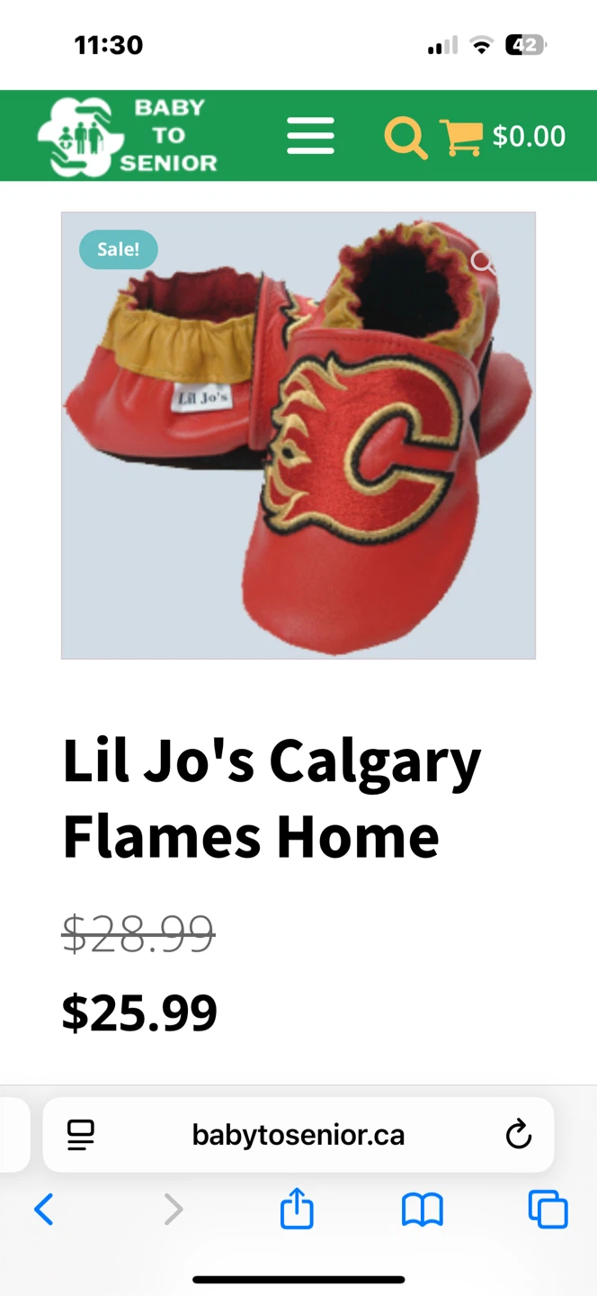 Lil Jo's Calgary Flames Baby Shoes 12-18m - photo 3