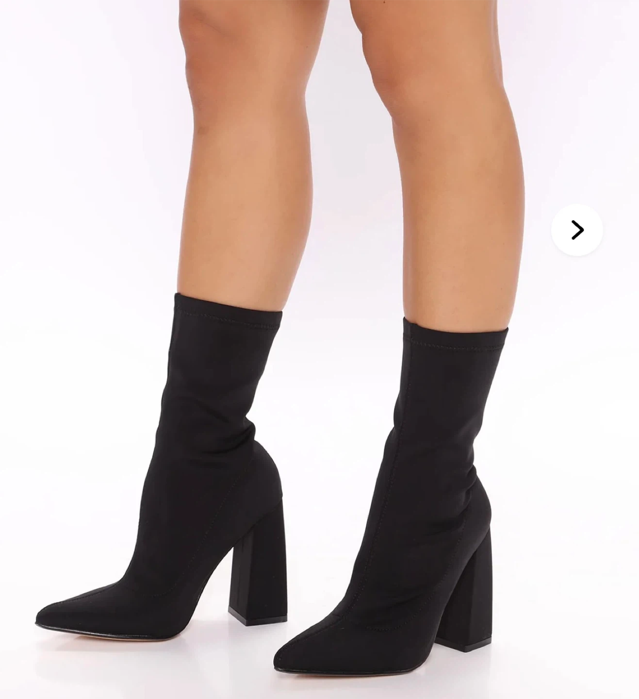 Black Sock Heeled Ankle Boots - photo 2