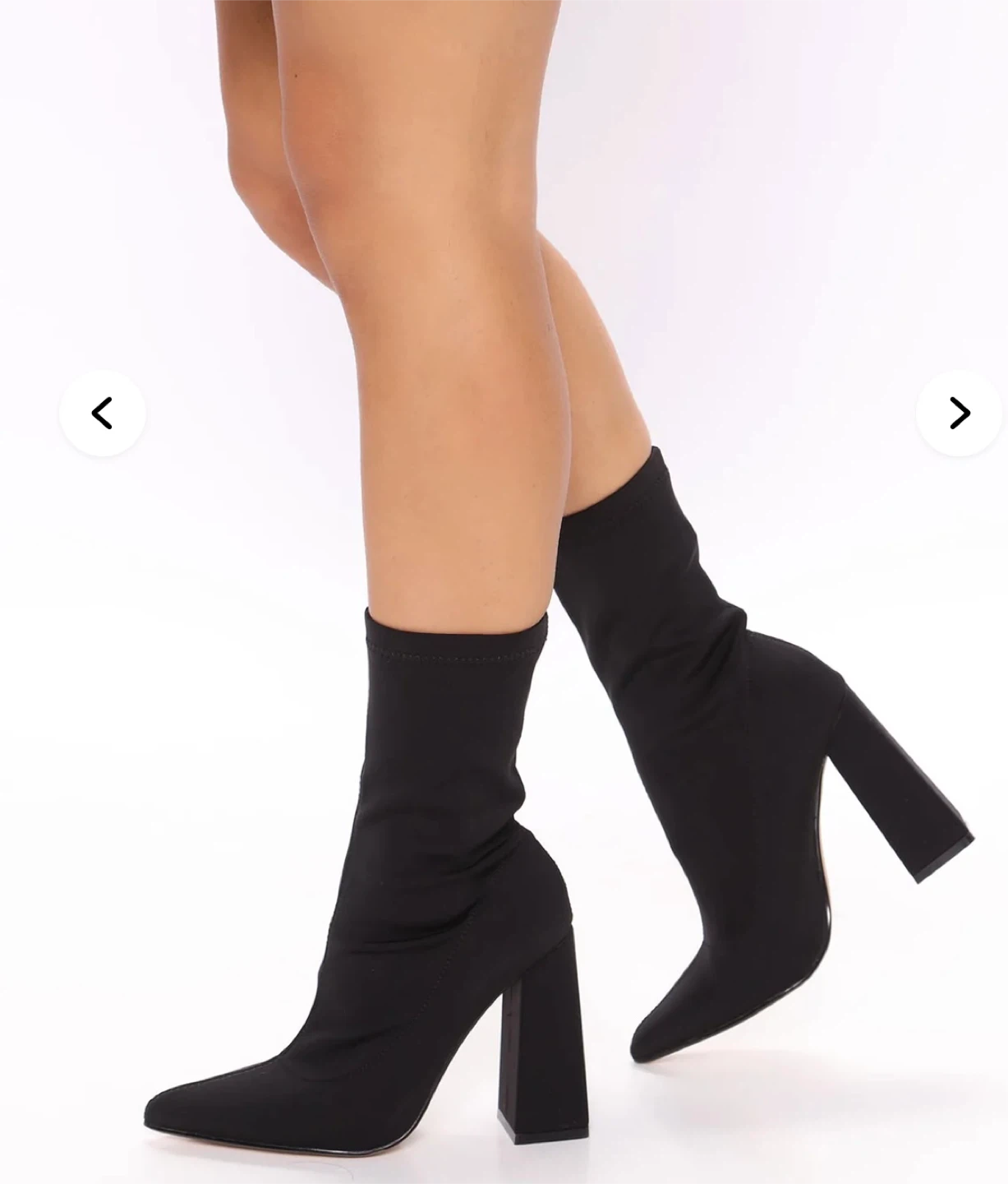 Black Sock Heeled Ankle Boots - photo 3