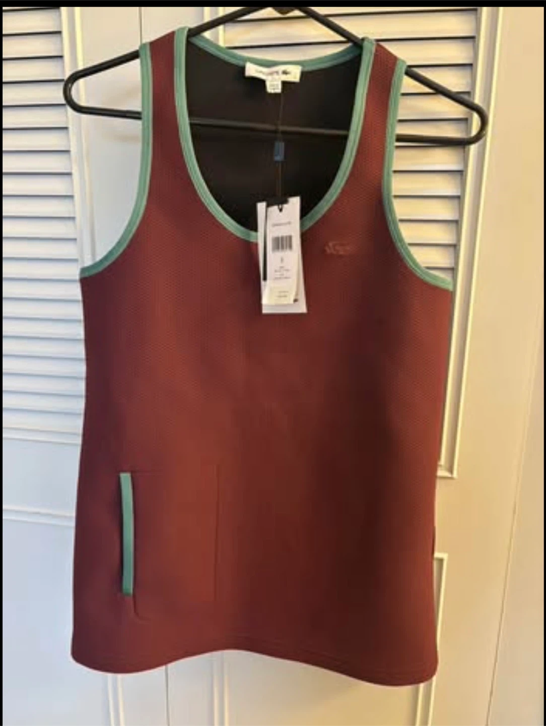 Lacoste Women's Tank Top Size 3 Burgundy