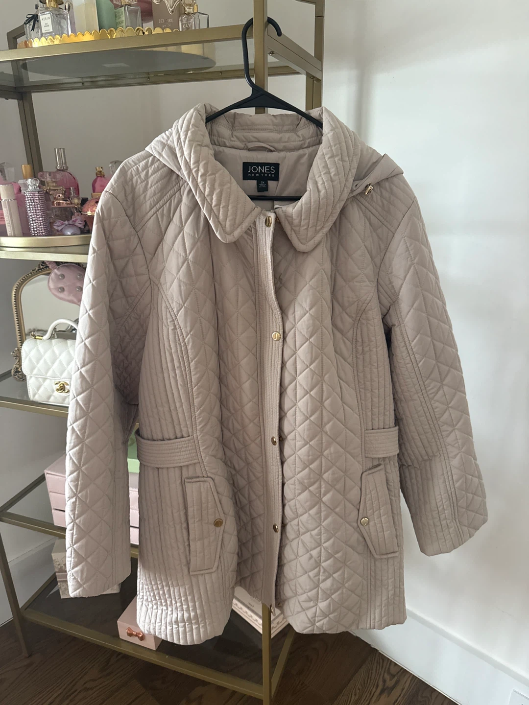 Jones New York Quilted Hooded Jacket - 2X
