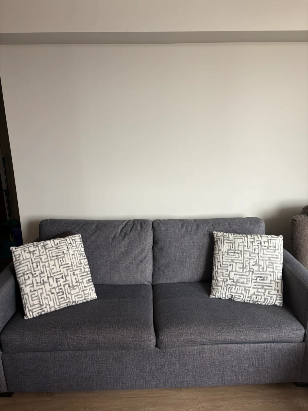 Grey Sofa with Decorative Pillows