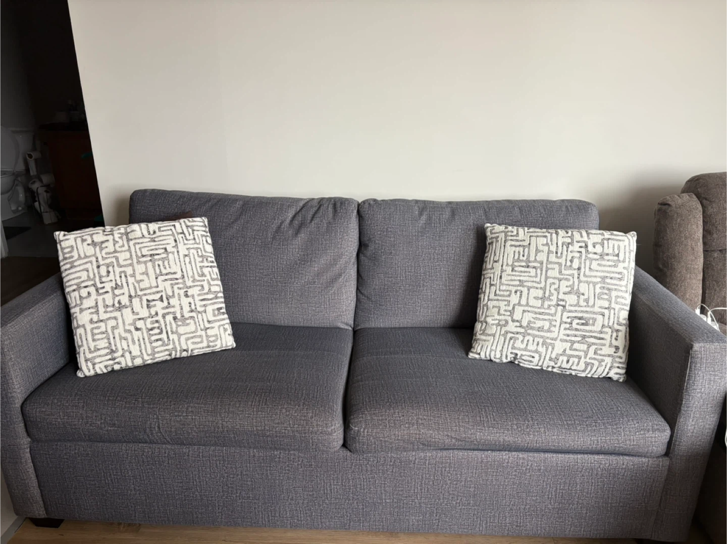 Grey Sofa with Decorative Pillows - photo 2