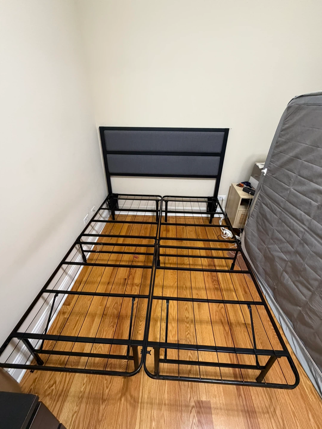 Zinus Queen Metal Bed Frame with Upholstered Headboard - photo 2