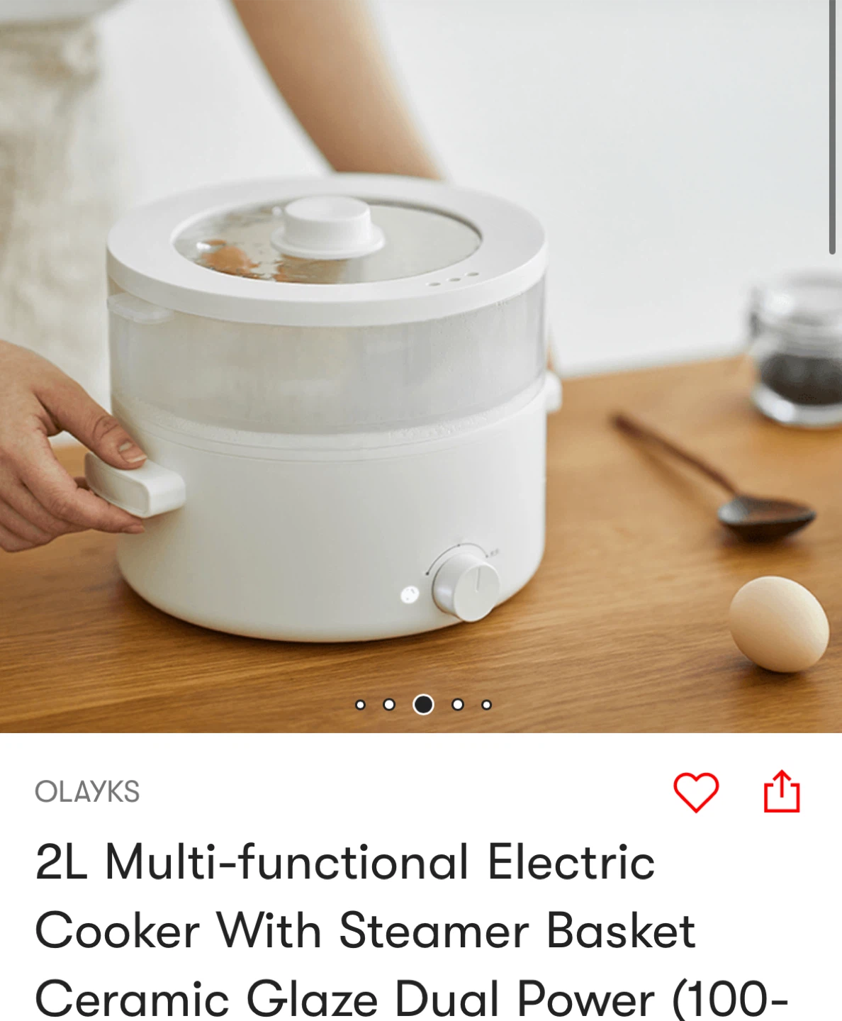 2L Multi-functional Electric Cooker Steamer