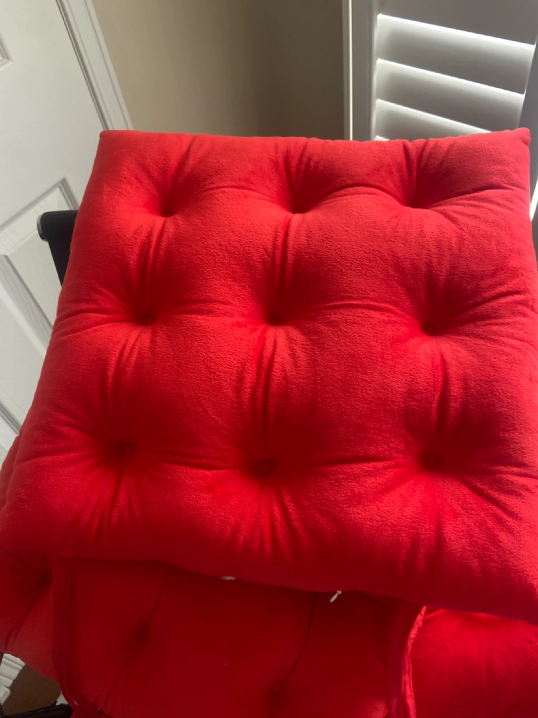 Red Tufted Chair Cushions - Set of 5 🧡