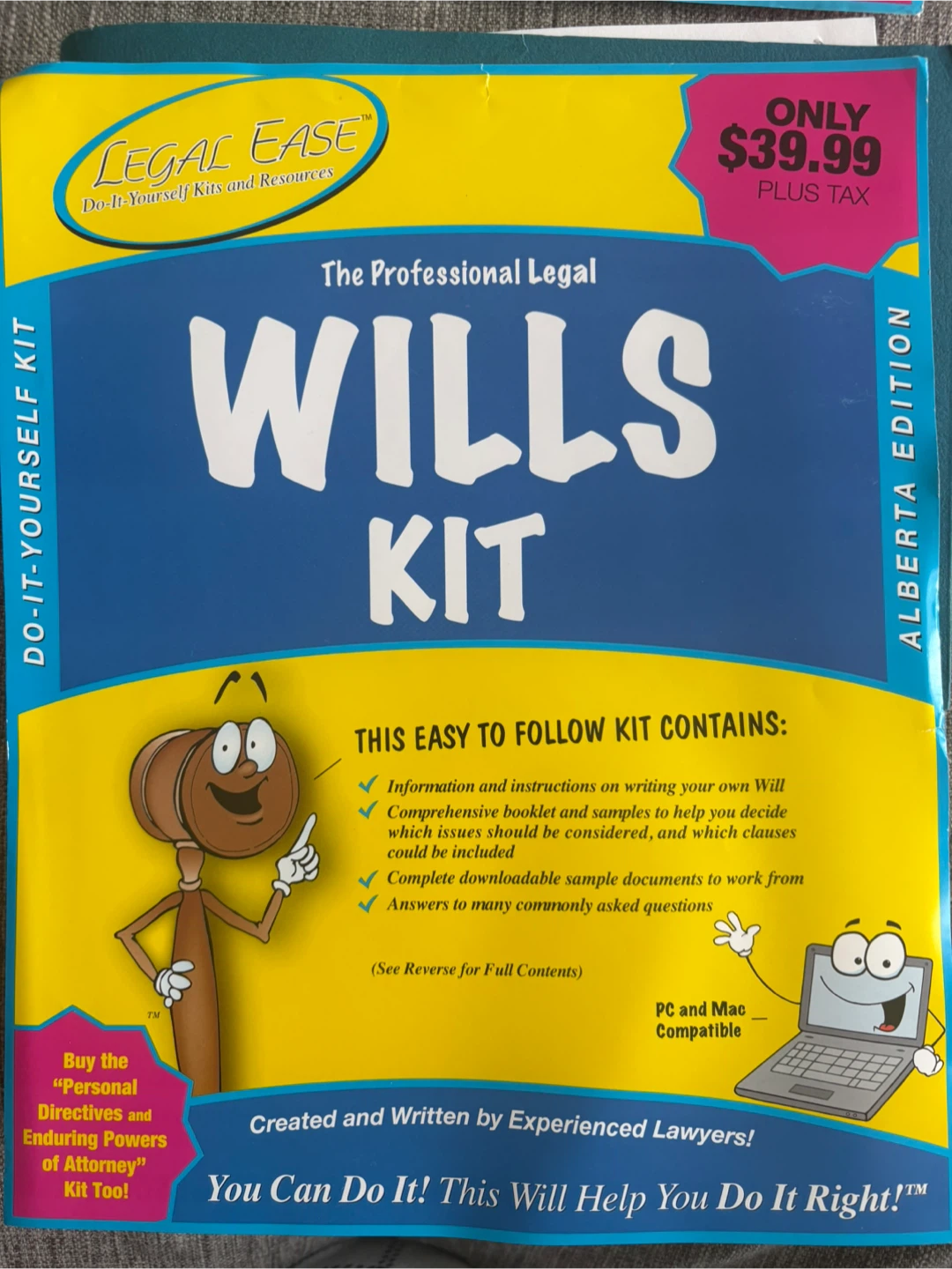 Legal Ease Professional Legal Wills Kit Alberta Edition