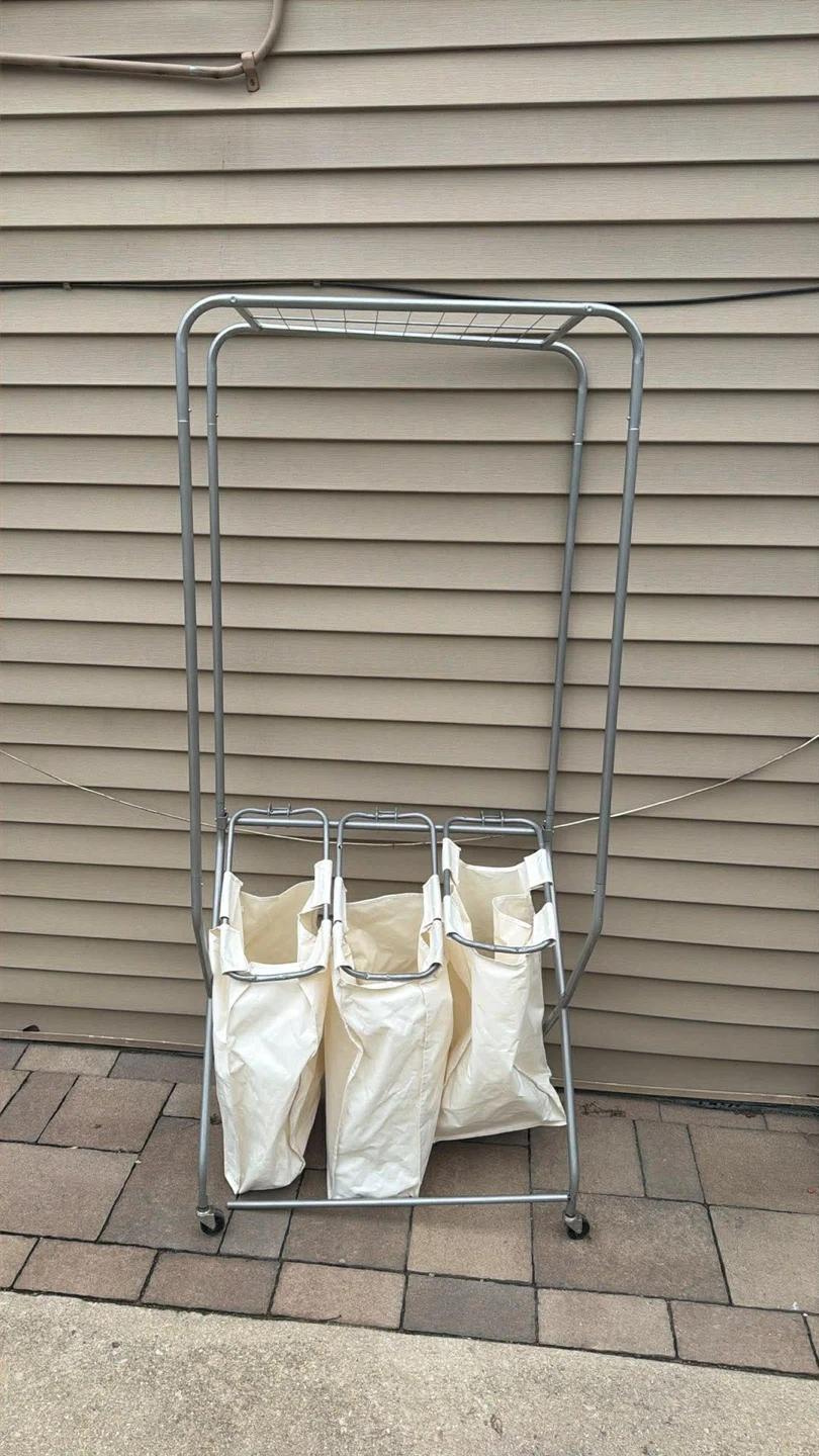 3-Bag Laundry Sorter Cart