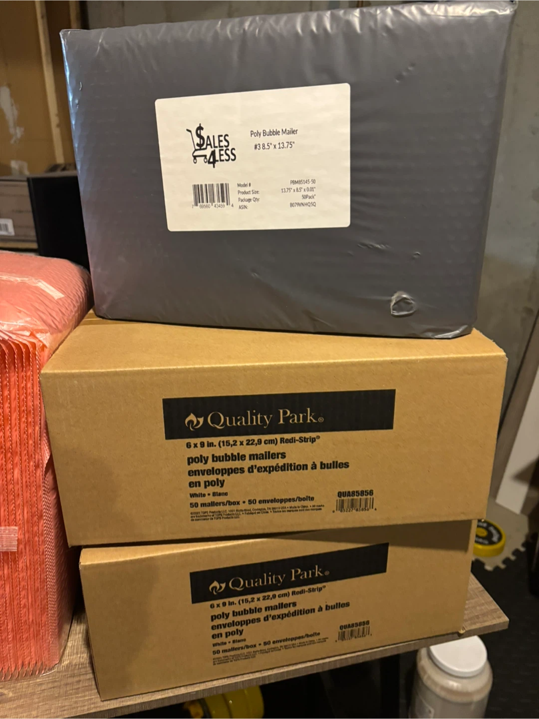 250+ Assorted Bubble Mailers – Pink & White