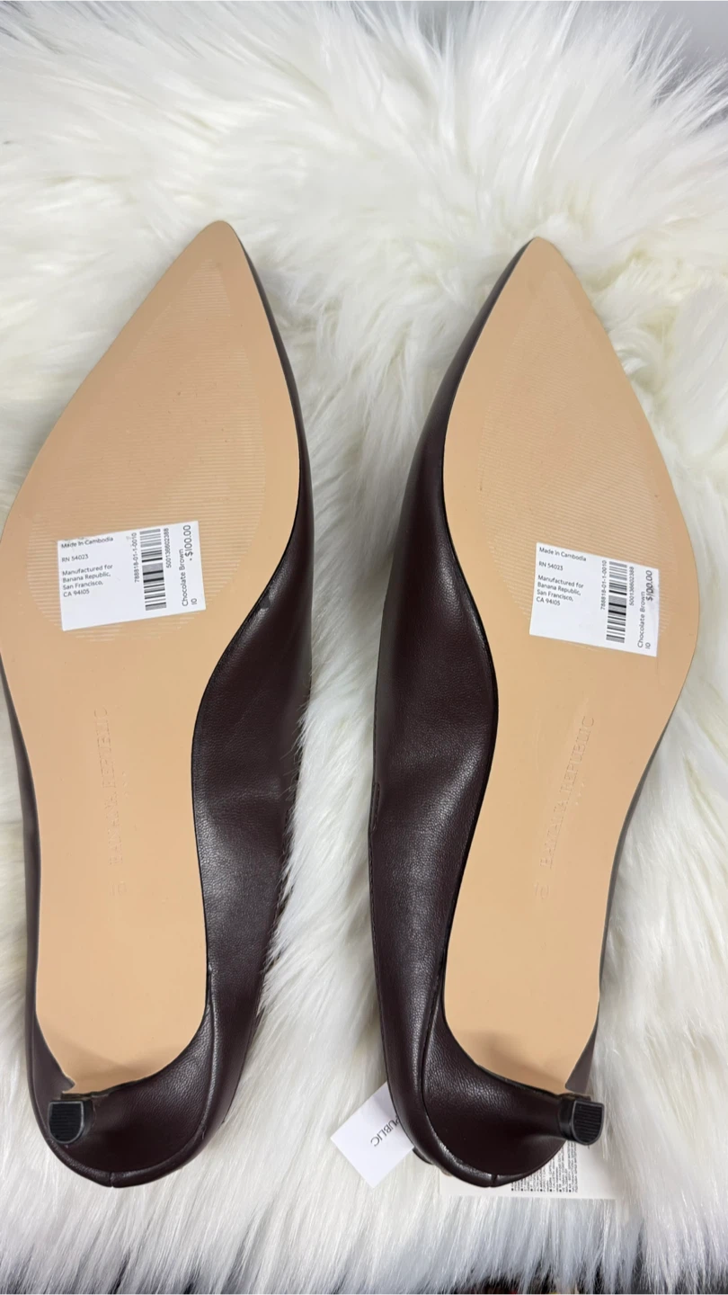 Banana Republic Vegan Leather Kitten Heel Slingback  - Size 10 - photo 4