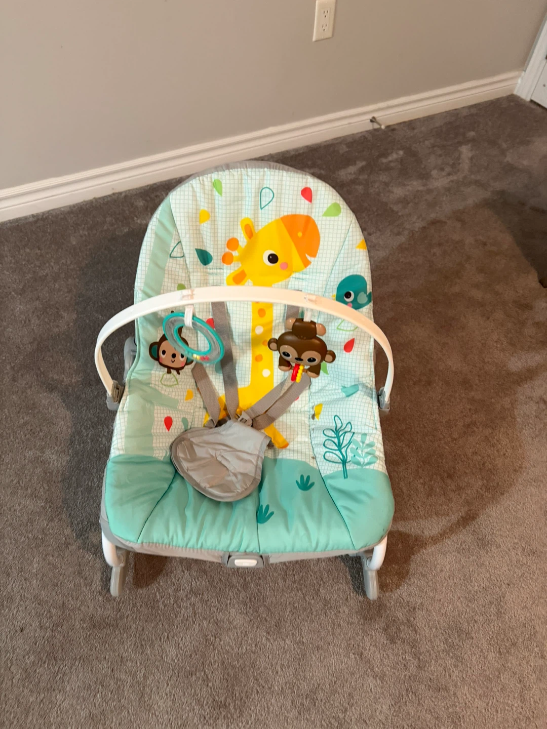 Baby Bouncer Seat with Giraffe and Monkey Theme