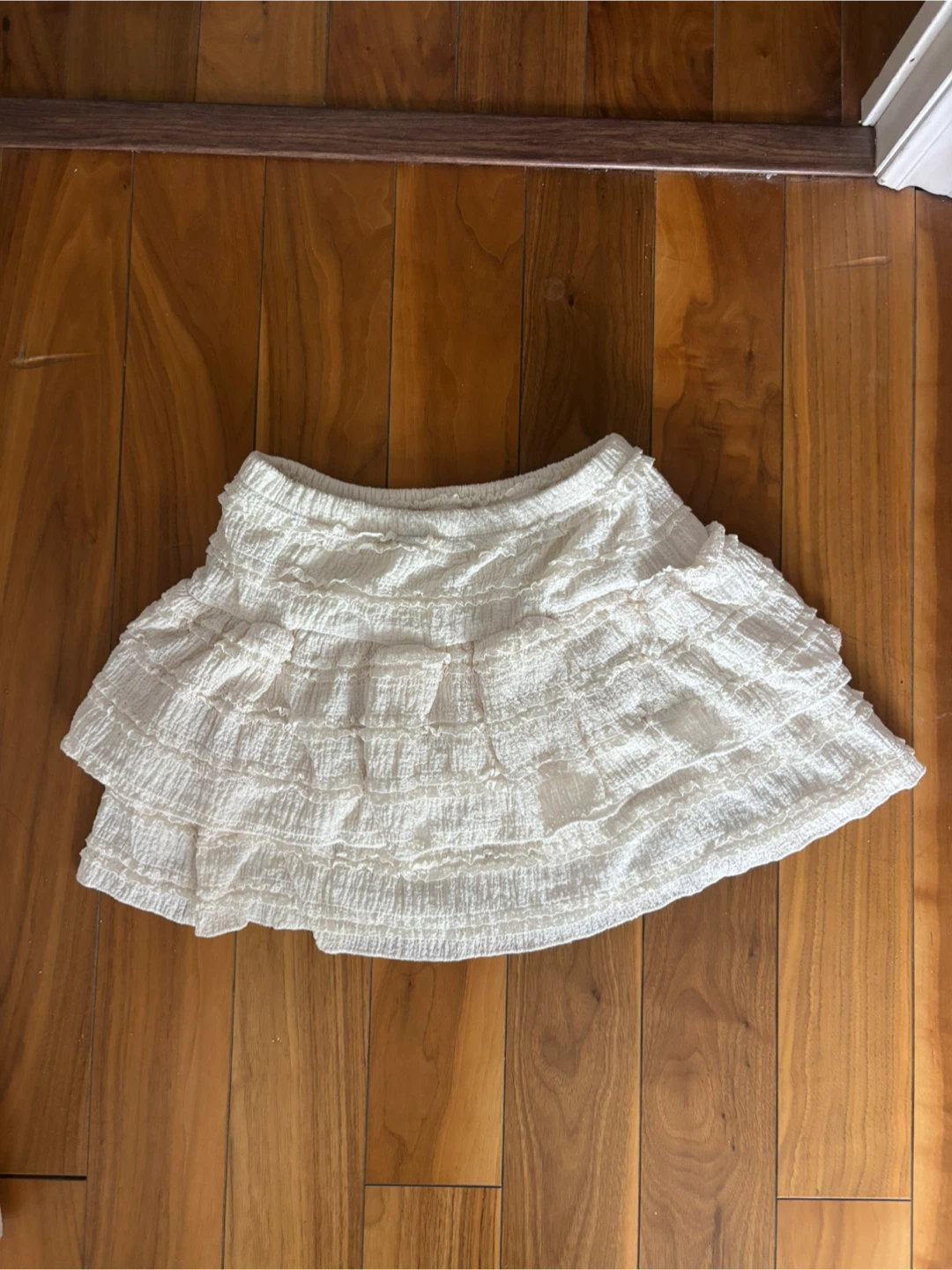 White Ruffled Tiered Skirt