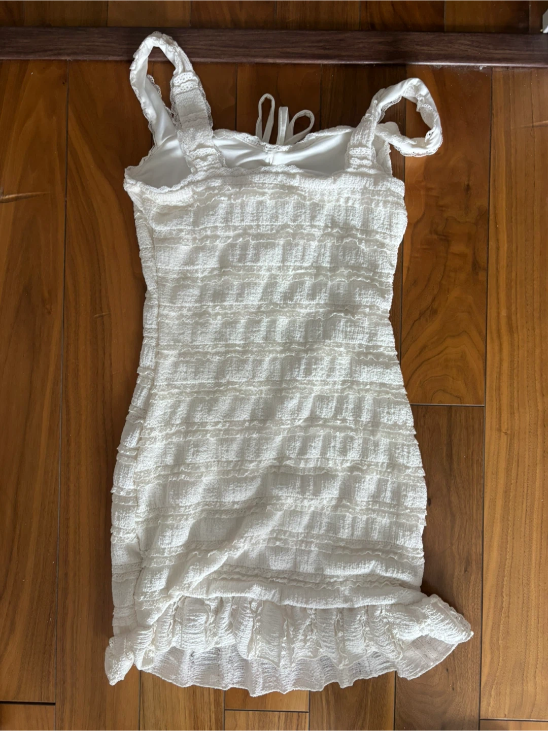 White Textured Mini Dress - photo 3