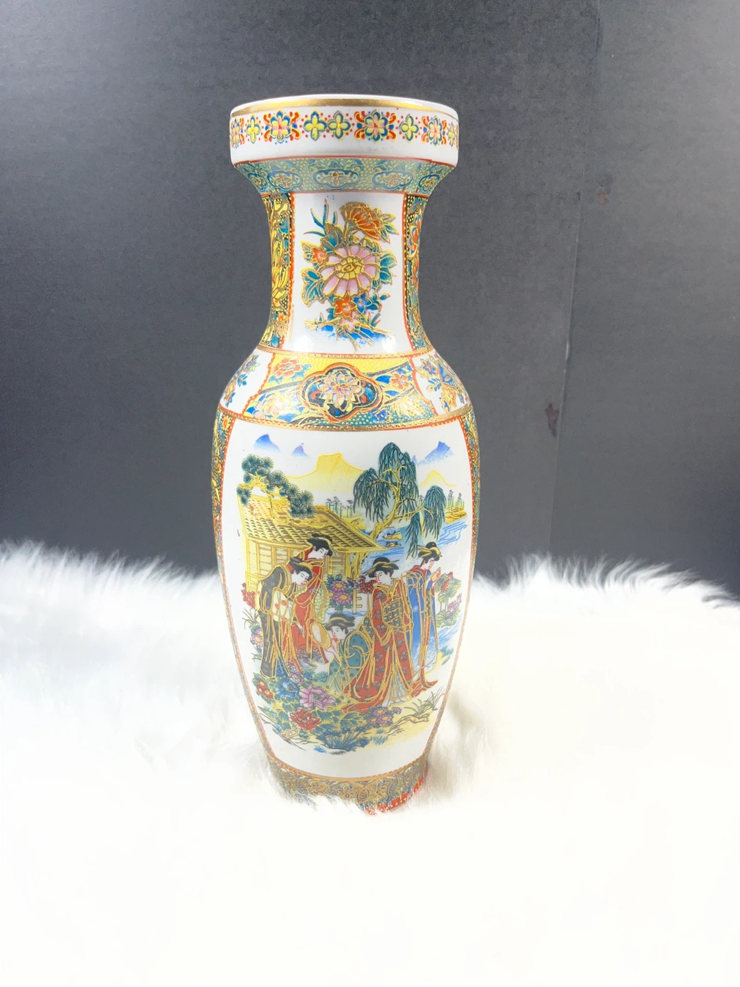 Decorative Ceramic Vase with Asian Scene - photo 3