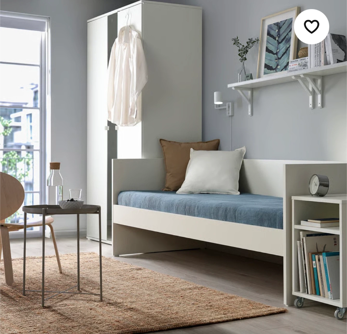 IKEA Daybed Frame - White, Twin and Mattress