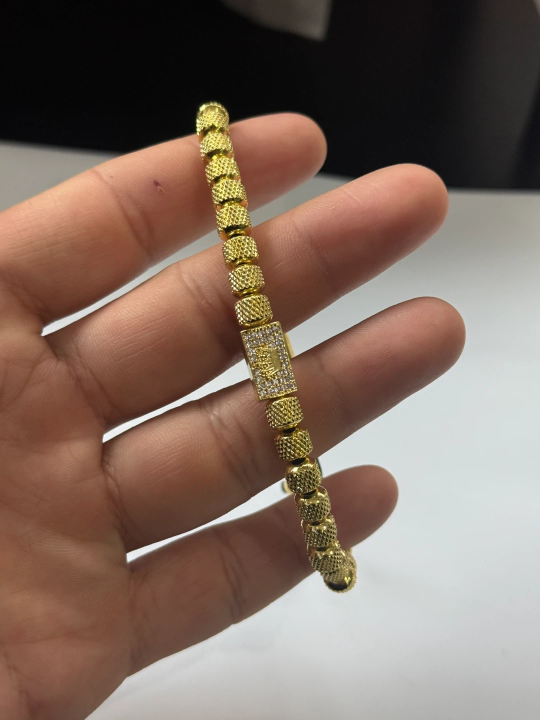 Gold Tone Beaded Bracelet with CZ Accent - photo 4