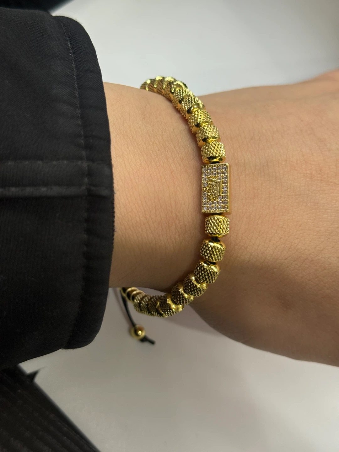 Gold Tone Beaded Bracelet with CZ Accent - photo 5
