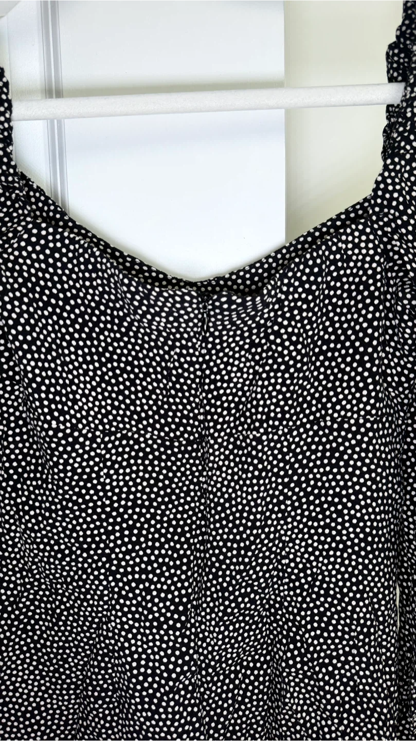 Zara Black & White Polka Dot Mini Dress Size M - photo 5
