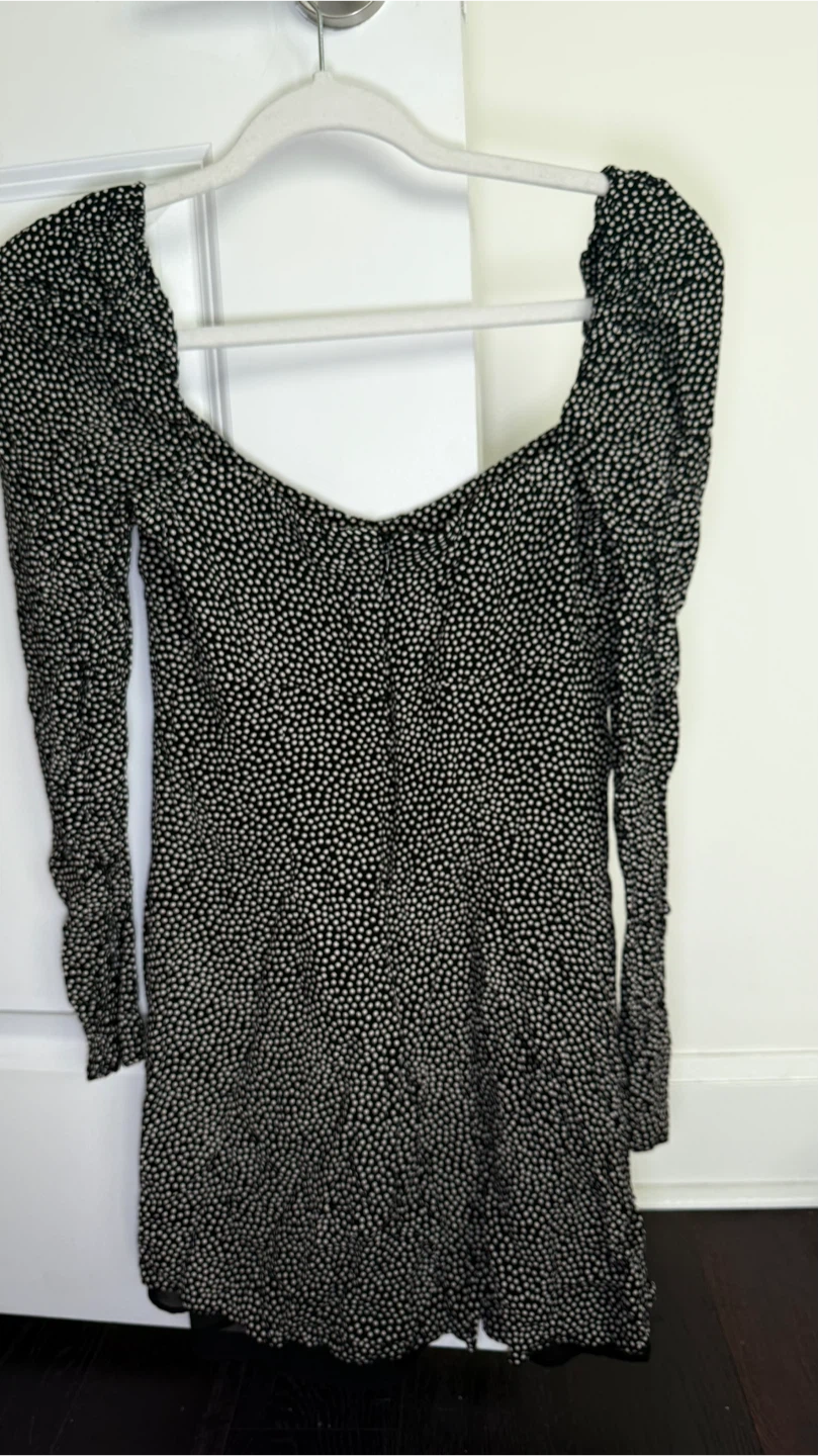 Zara Black & White Polka Dot Mini Dress Size M - photo 4