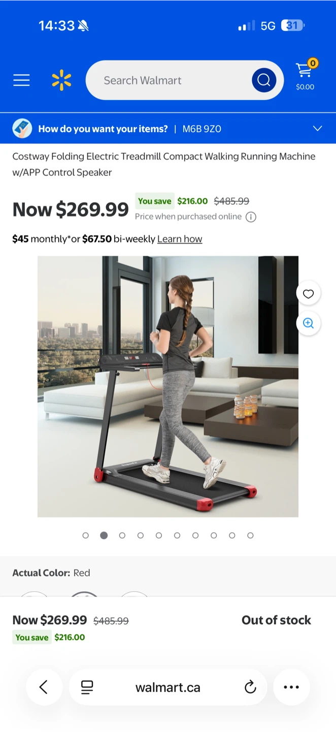 Costway Folding Electric Treadmill