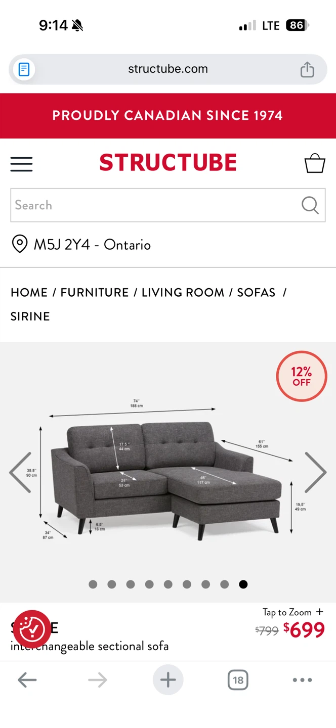 Structube Sirine Sectional Sofa - photo 3