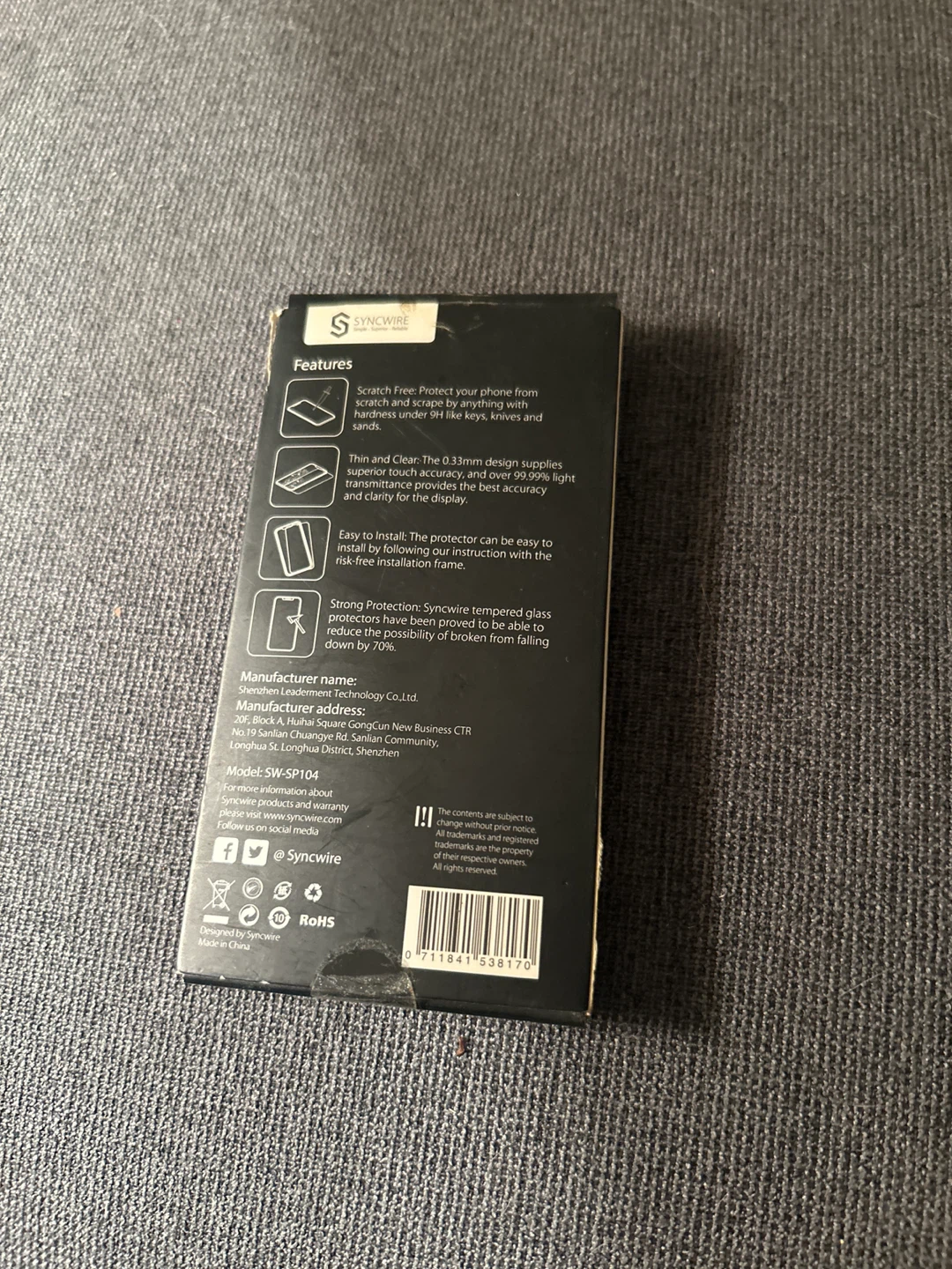 Syncwire Tempered Glass Screen Protector 3-Pack for iPhone X - photo 2