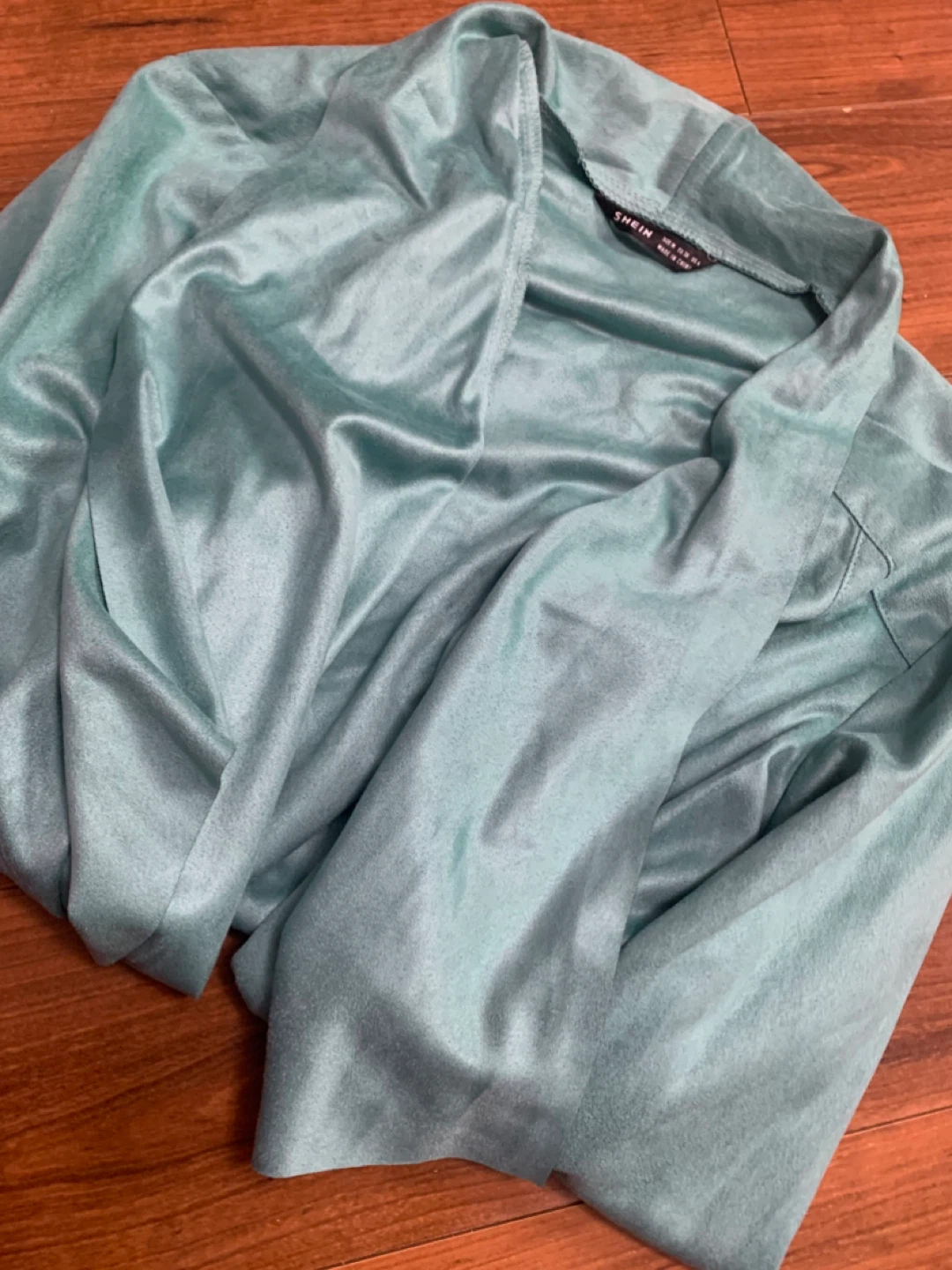 Shein Teal Waterfall Cardigan - photo 4