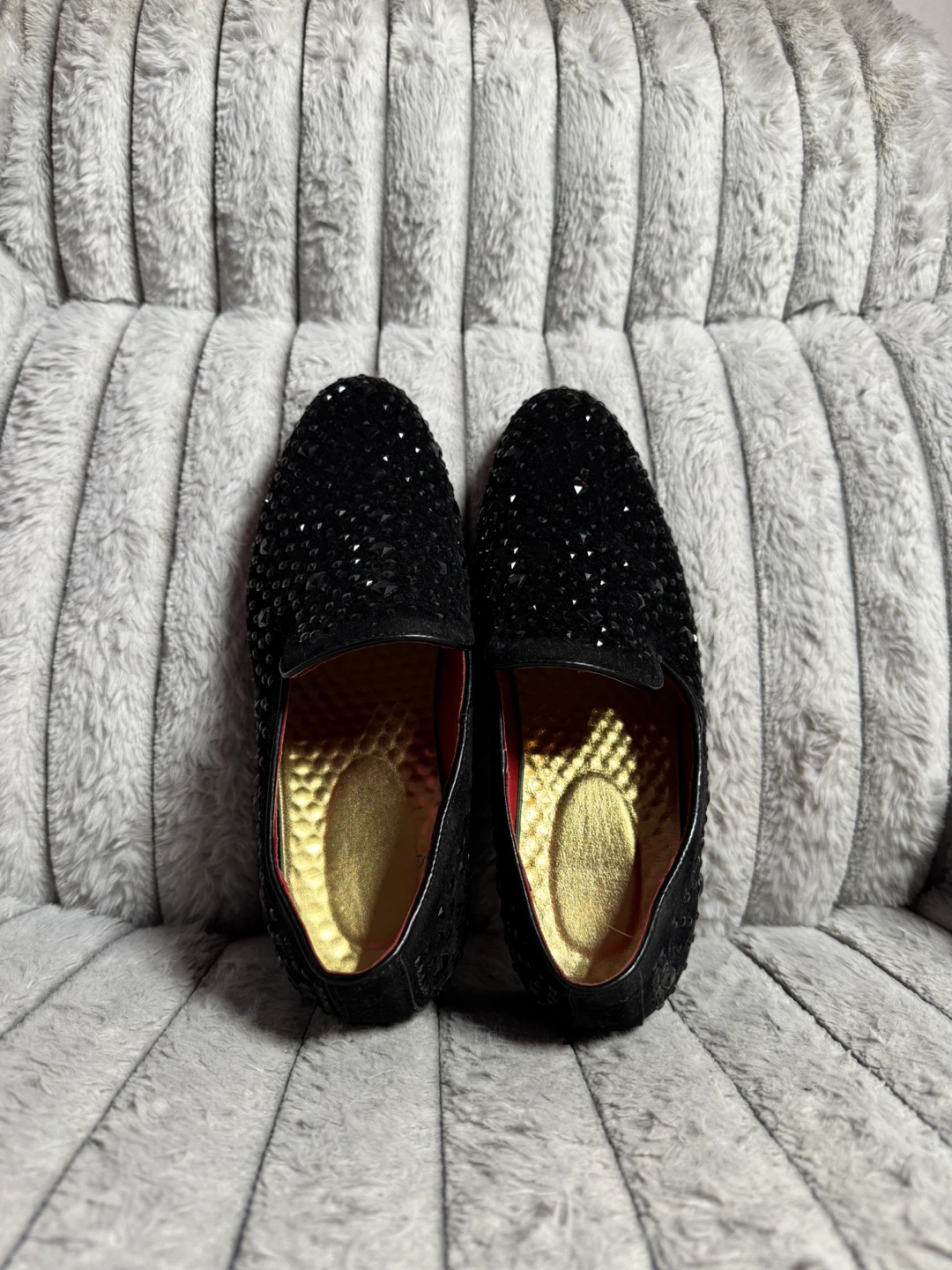 Black Suede Studded Loafers - Size 42 - photo 2