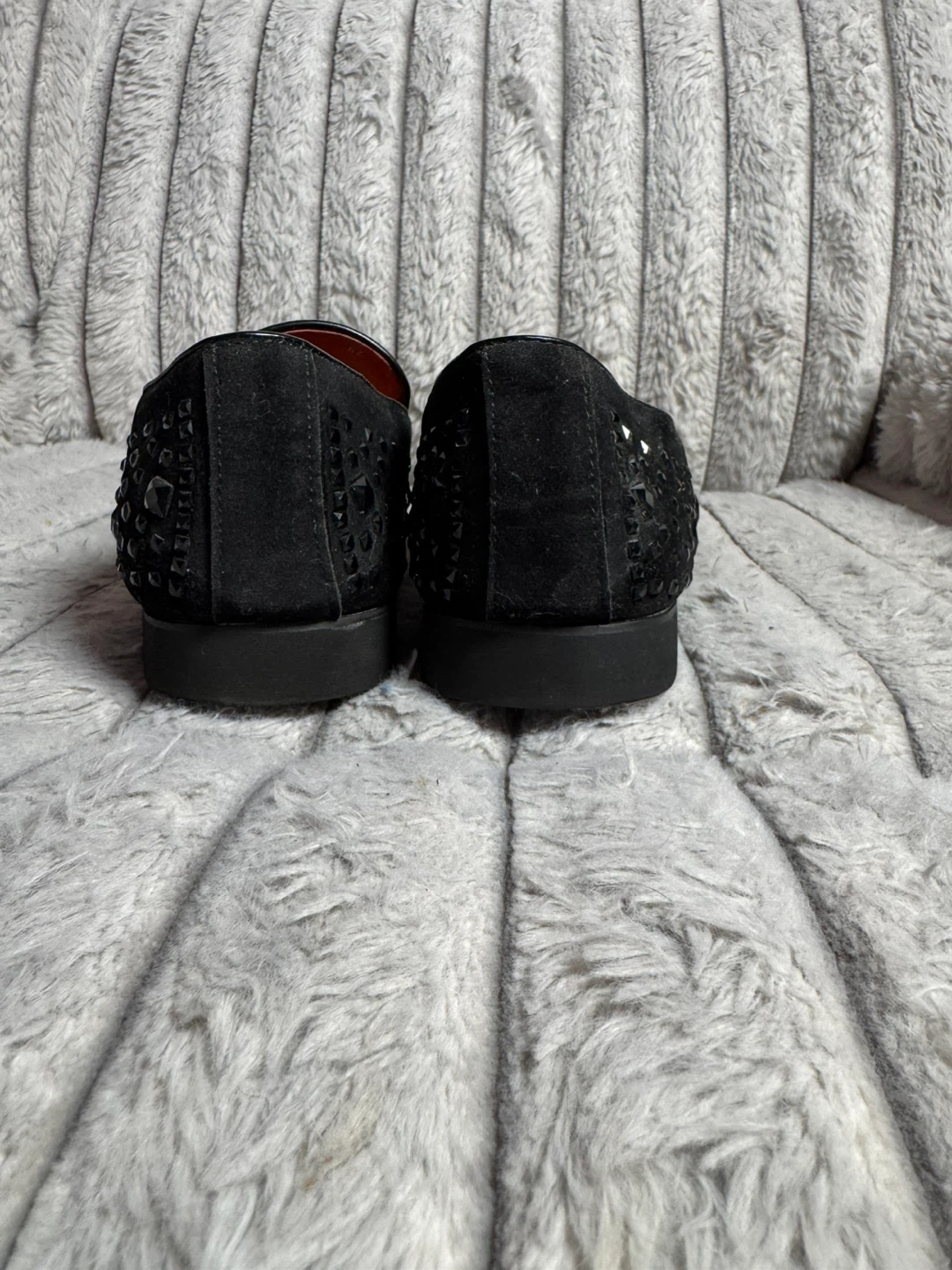 Black Suede Studded Loafers - Size 42 - photo 4