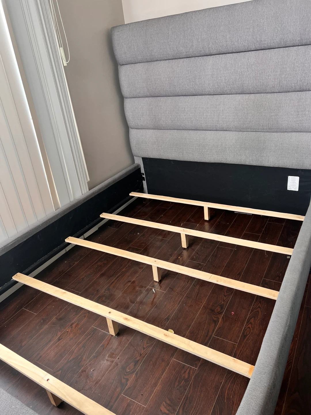 Grey Queen Bed Frame with Headboard and springbox - photo 3