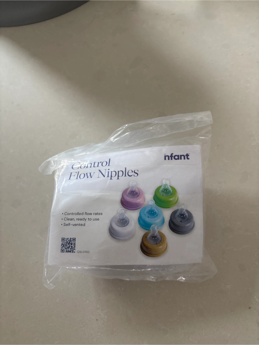 Infant Slow Flow Nipples - Purple (6ml/m n) - 4 Pack
