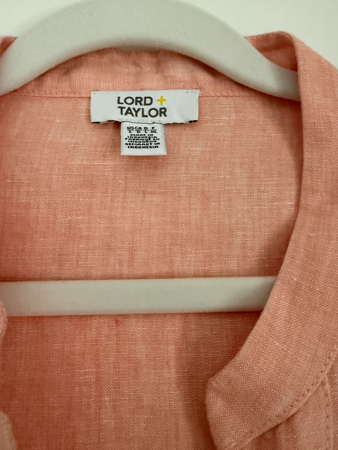 Lord & Taylor Peach Linen Shirt Dress - photo 2