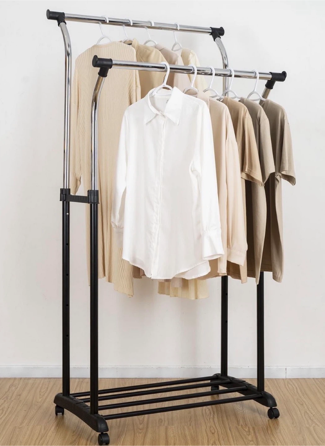 Double Garment Rack with Wheels - photo 3
