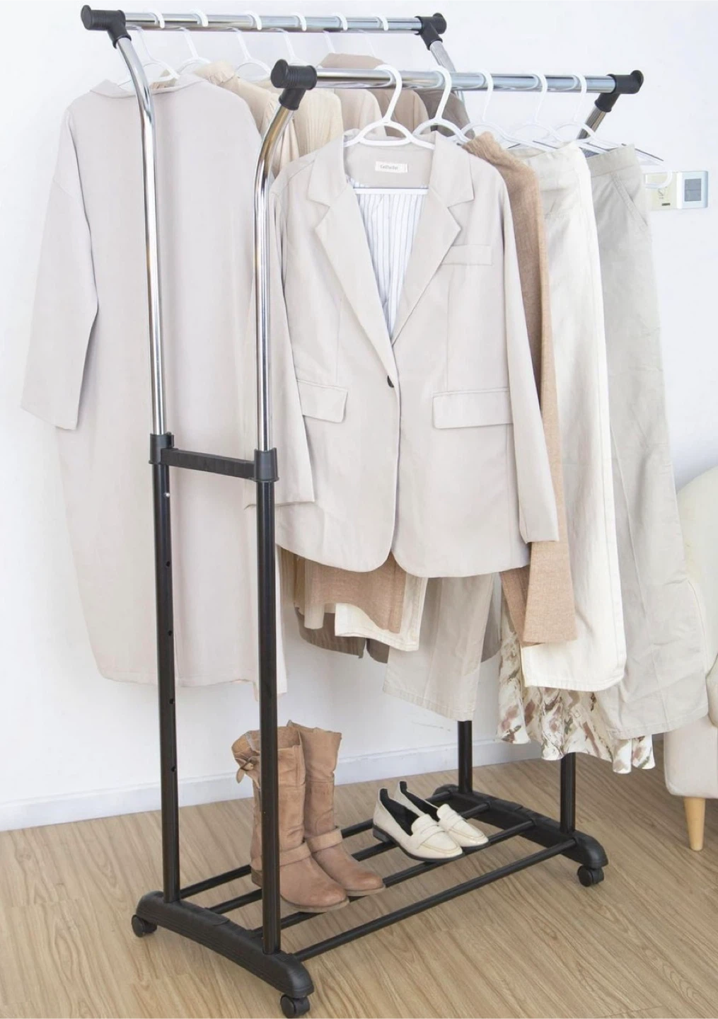 Double Garment Rack with Wheels - photo 2