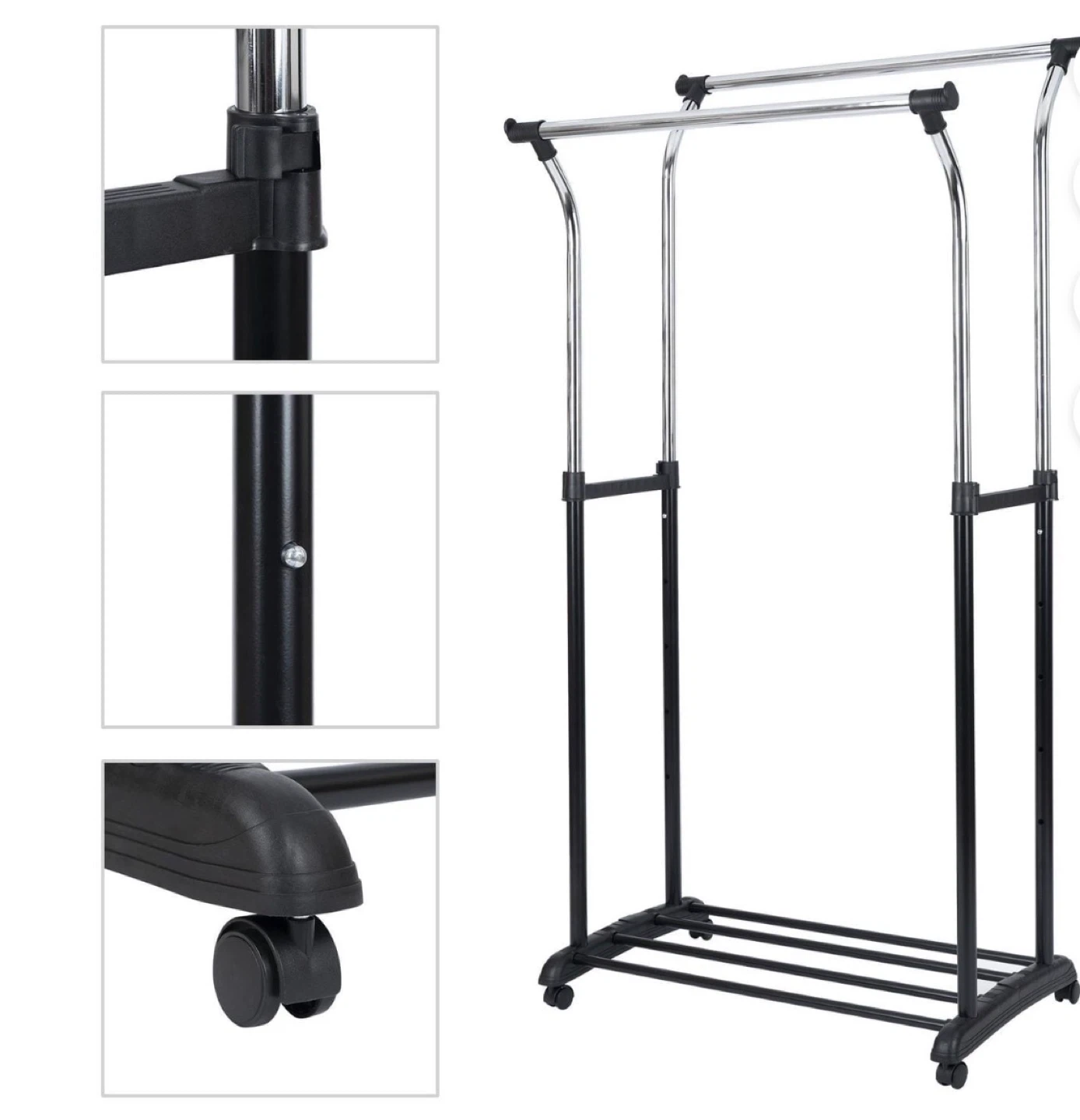 Double Garment Rack with Wheels - photo 4