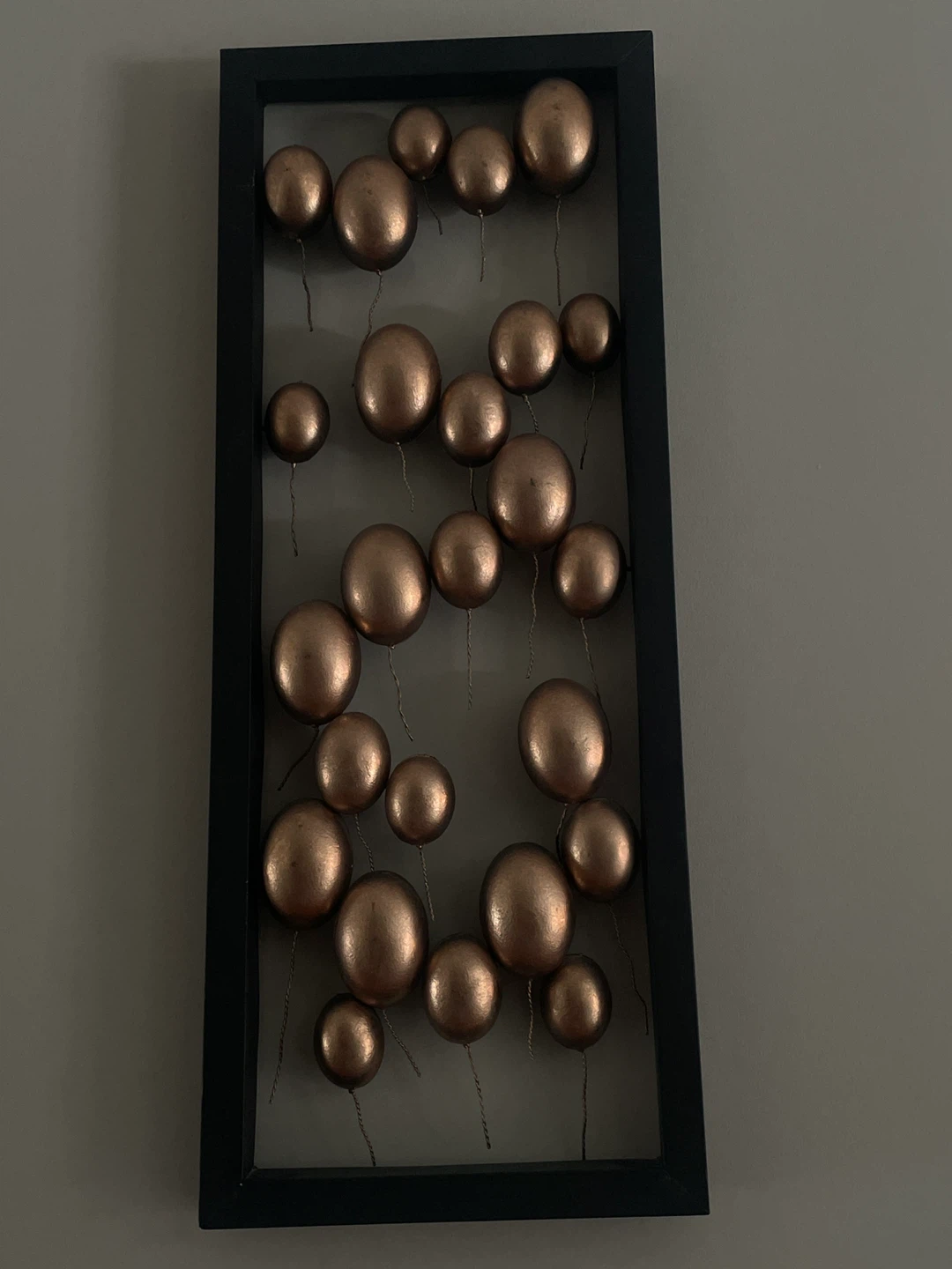 Luxurious Framed Copper Balloon Wall Art