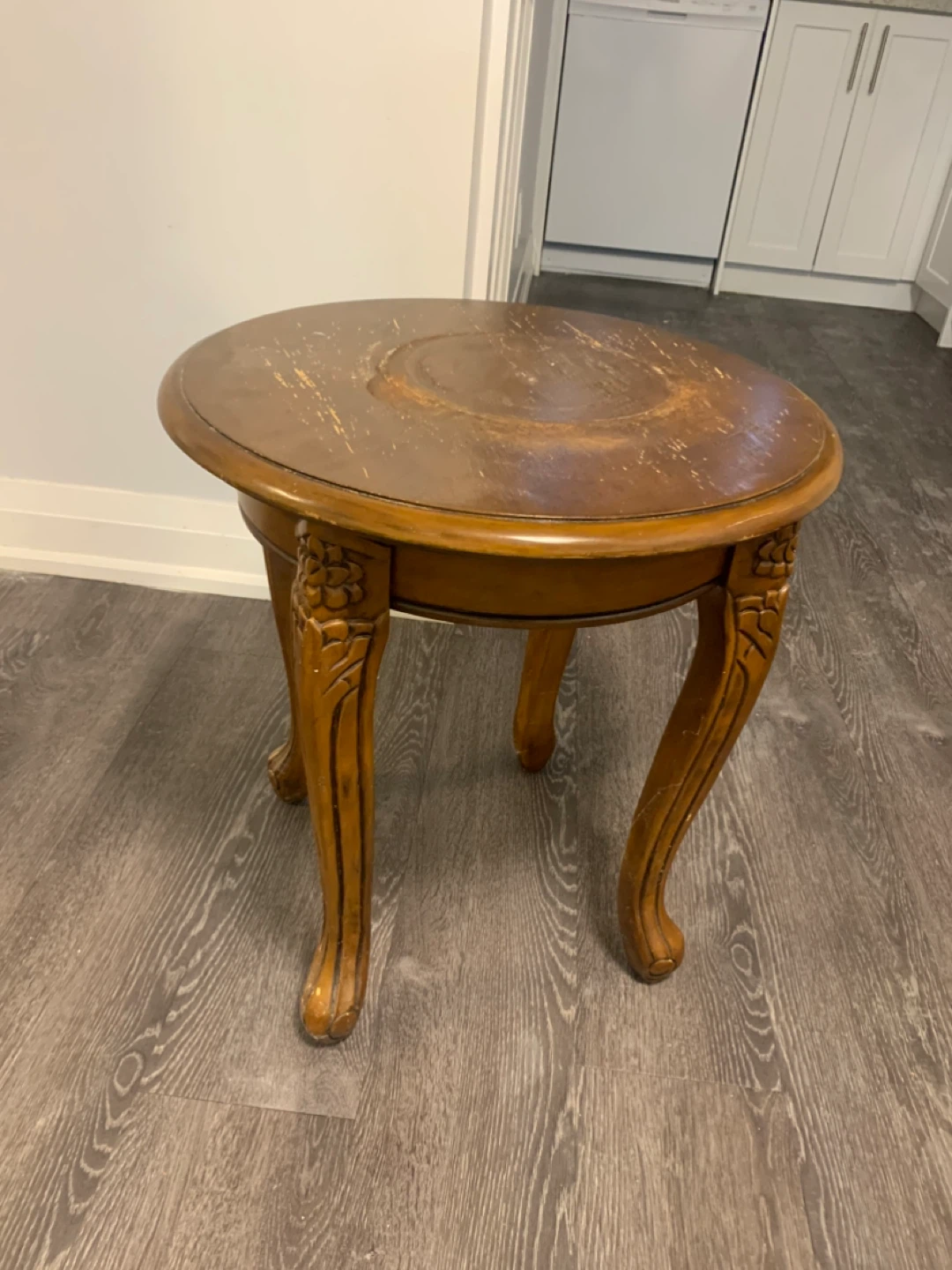 Round wood Accent coffee Table - photo 2