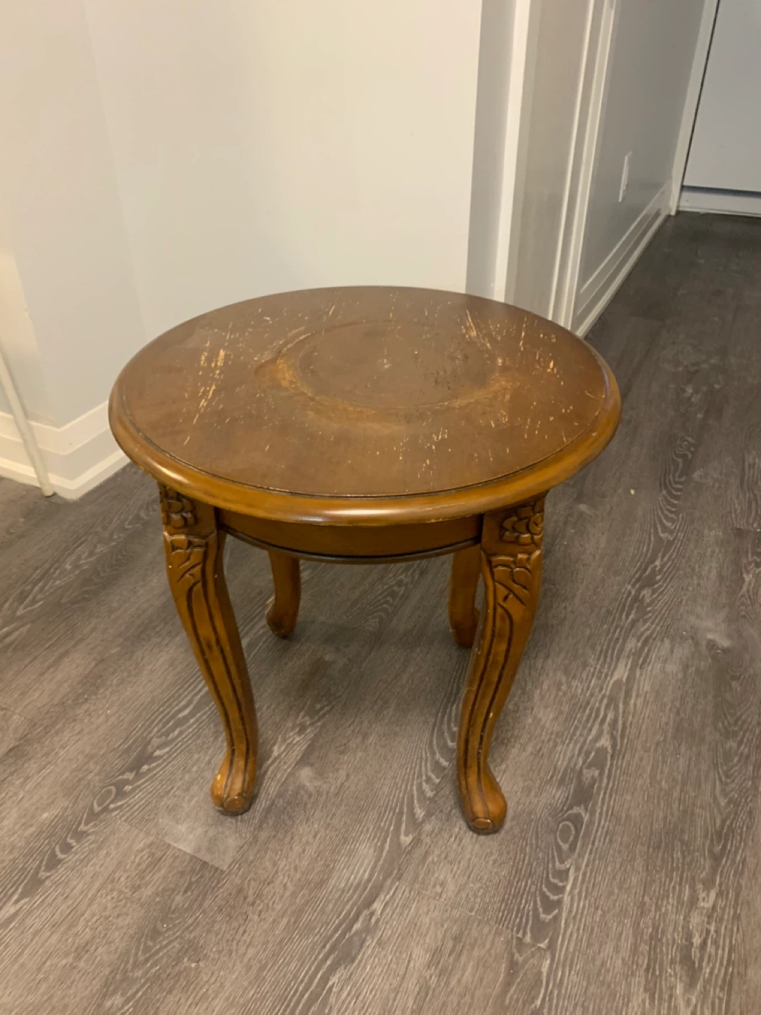 Round wood Accent coffee Table
