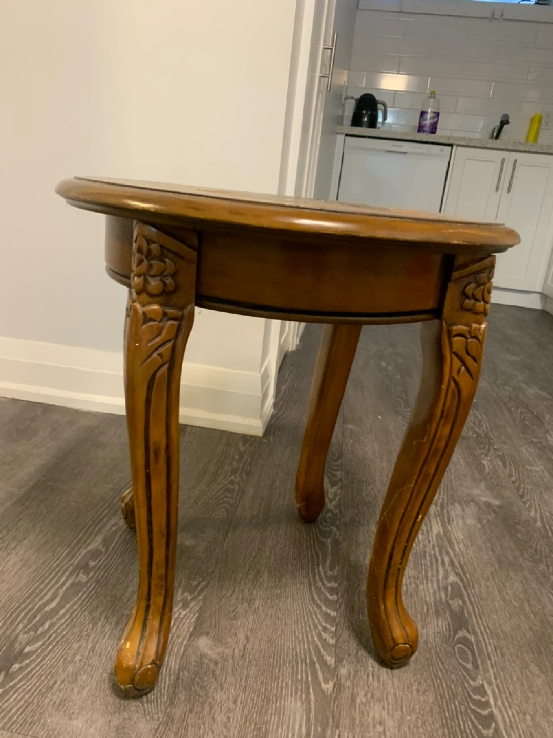 Round wood Accent coffee Table - photo 4