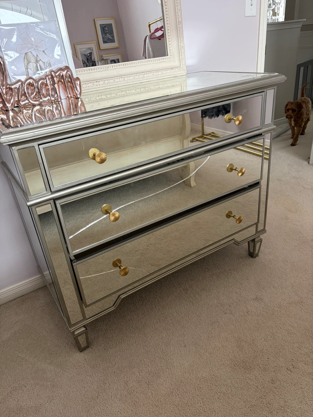 Mirrored 3-Drawer Dresser - photo 2