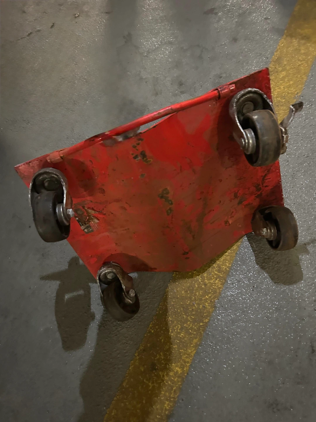 Red Rolling Creeper Seat Dolly Cart - photo 2