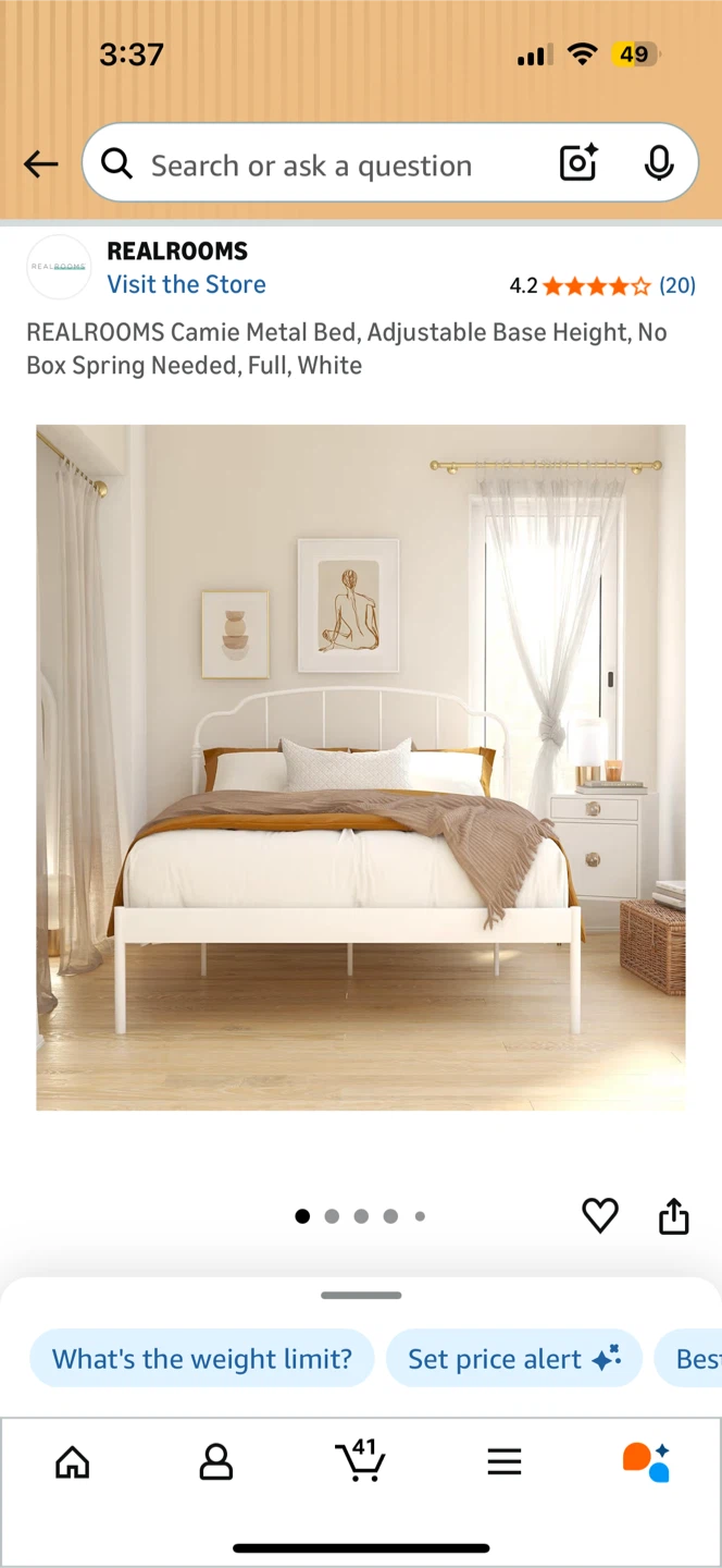 !Unused! White Full size Bed Frame and Gel Memory Foam Mattress