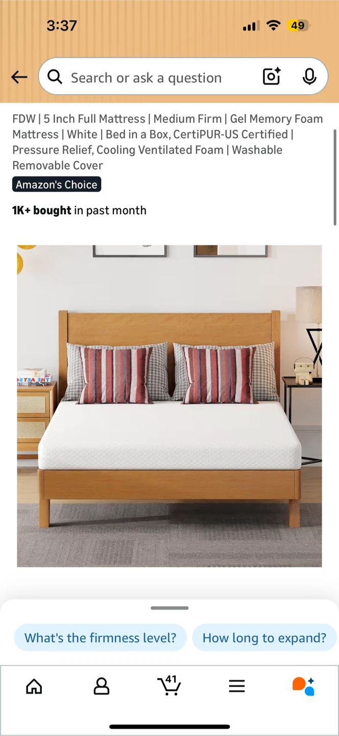 !Unused! White Full size Bed Frame and Gel Memory Foam Mattress - photo 3